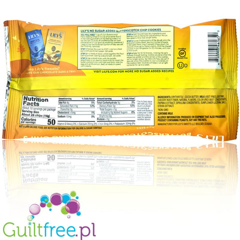 Lily's Sweets Butterscotch Flavor White Chocolate Style Baking Chips, No Sugar Added 9 oz.