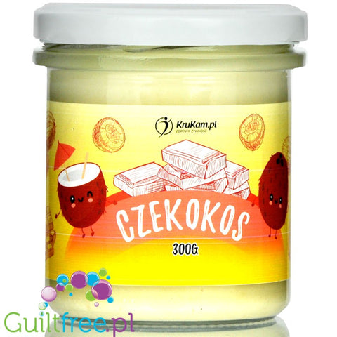 Krukam CocoWhite - spreadable coconut cream with sugar free white chocolate, no sugar added