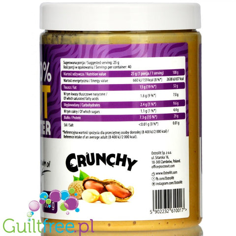 OstroVit NutVit smooth peanut butter 100% nuts 1kg