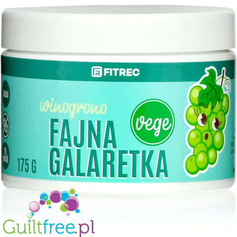 FitRec Fajna Galaretka Vege White Grape, vegan sugar-free jelly, 5kcal per serving