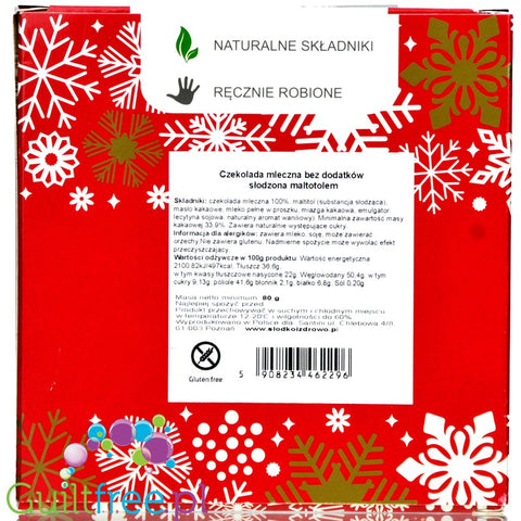 Santini Xmas, sugar free milk chocolate with xylitol