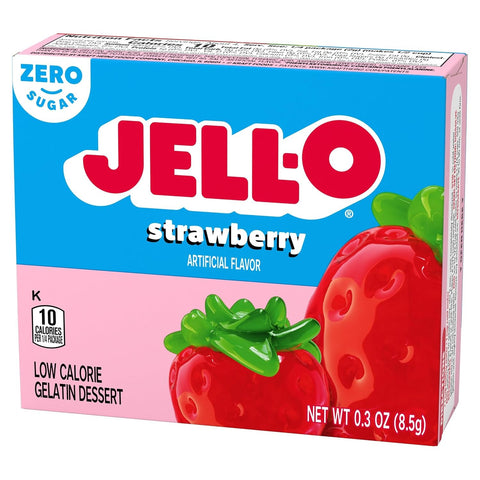 Jell-O Strawberry low fat sugar free jelly, Strawberry flavor