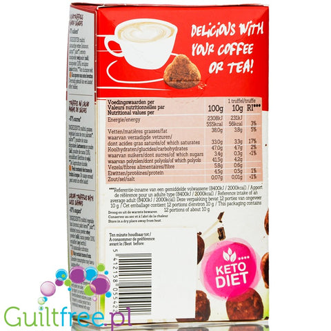 Damhert Truffels Cacao - Belgian chocolate keto truffles -87% carbohydrates