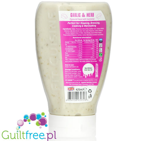 Fit Cuisine Low Calorie Sauce 425ml Garlic Herbs