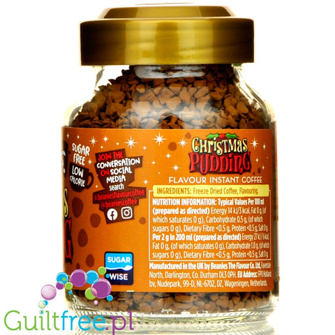 Beanies Christmas Pudding  instant flavored coffee 2kcal pe cup