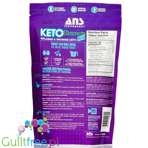 ANS Keto Brownie Mix 395g Chocolate Chip