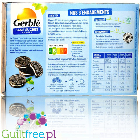 Gerblé Biscuit Cacaoté- cocoa cream sandwich cookies with no added sugar and no palm oil