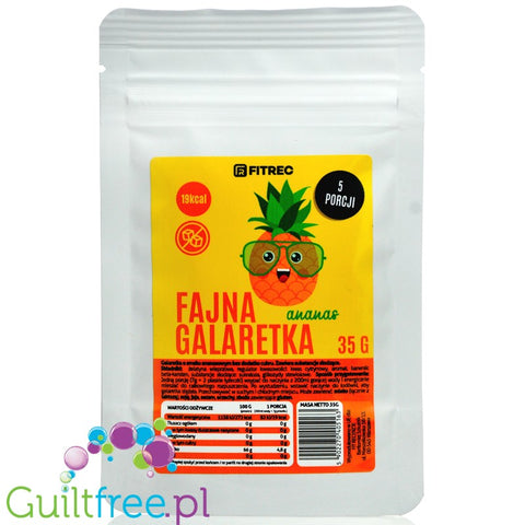 FitRec Fajna Galaretka Pineapple, sugar free jelly powder, 5 servings