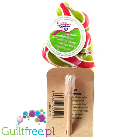 Manufaktura Cukierków, Lollies Workshop, Apple & Strawberry, big sugar free lollipop with xylitol