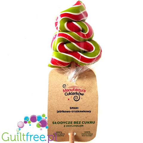 Manufaktura Cukierków, Lollies Workshop, Apple & Strawberry, big sugar free lollipop with xylitol