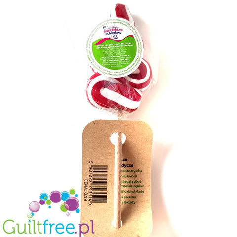 Manufaktura Cukierków, Lollies Workshop, Xmas Tree Strawberry, big sugar free lollipop with xylitol