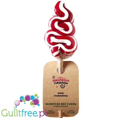 Manufaktura Cukierków, Lollies Workshop, Xmas Tree Strawberry, big sugar free lollipop with xylitol