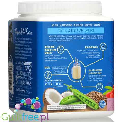 Sunwarrior Protein Warrior Blend 0,375kg, Berry - vegan protein powder with acai, goji & quinoa, sachet