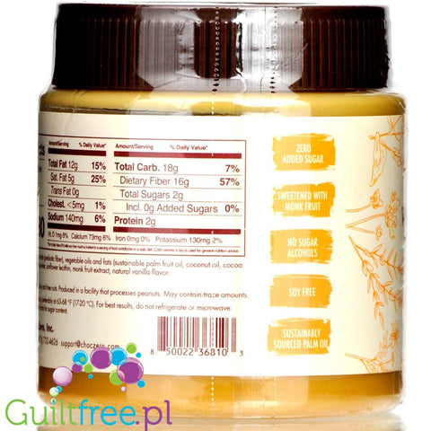 ChocZero White Chocolate Hazelnut Keto Spread - keto chocolate cream with monkfruit