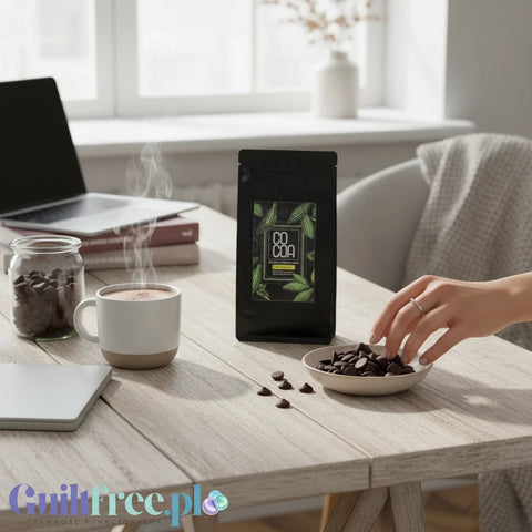 Raw Cocoa 52% Dark Chocolate Drops - dessert dark chocolate drops without sugar 52% cocoa