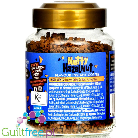 Beanies Nutty Hazelnut instant flavored coffee 2kcal pe cup