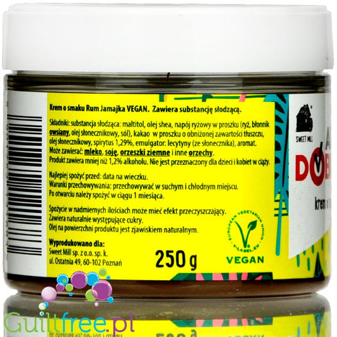 Sweet Mill AlleDobre Vegan Jamaica Rum sugar free spread 250g