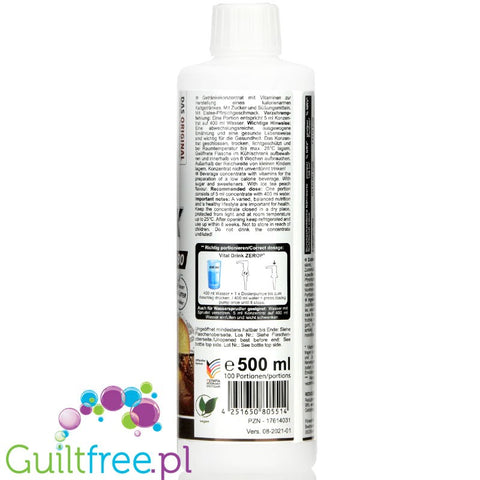 Vital Drink Peach Ice Tea 500ml sugar free concetrate with L-carnitine