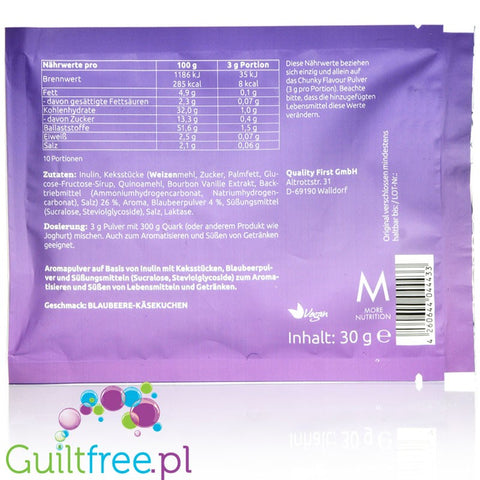 More Nutrition Chunky Flavor Blueberry Cheesecake, sachet 30g