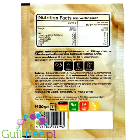 Rocka Nutrition NO WHEY Vegan Protein Hazelnut Cream  30g