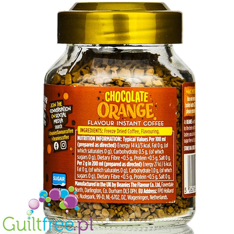 Beanies Chocolate Orange instant flavored coffee 2kcal pe cup