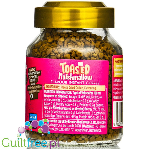 Beanies Sticky Toasted Marshmallow instant flavored coffee 2kcal pe cup