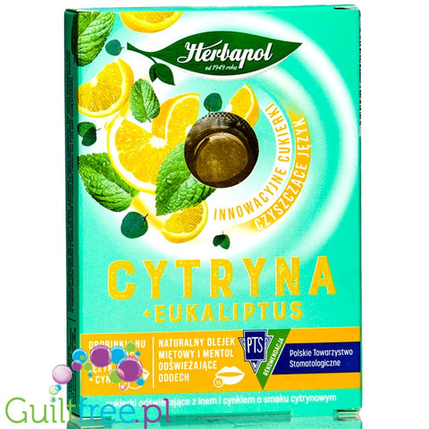 Herbapol Lemon & Eucalyptus - sugar-free dregees, clean tongue & fresh breath