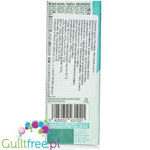 Sweet Switch Dark Chocolate with stevia and no added sugar, 25g