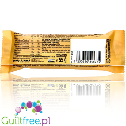 YamBam Crunch Cookie'n'Chocolate - protein bar 31% protein, White Chocolate, Raspberries & Vanilla