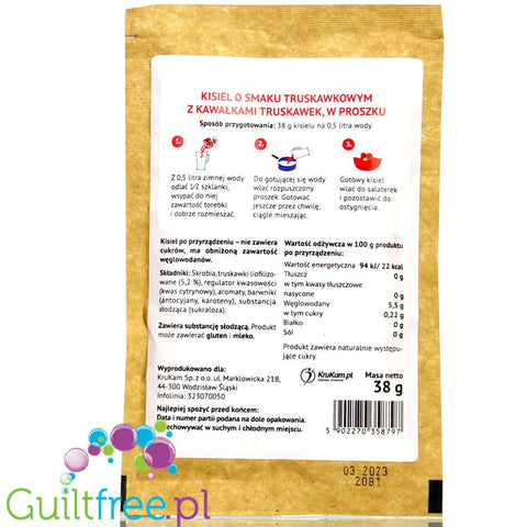 Krukam Jelly Strawberry, sugar free kissel dessert jelly mix