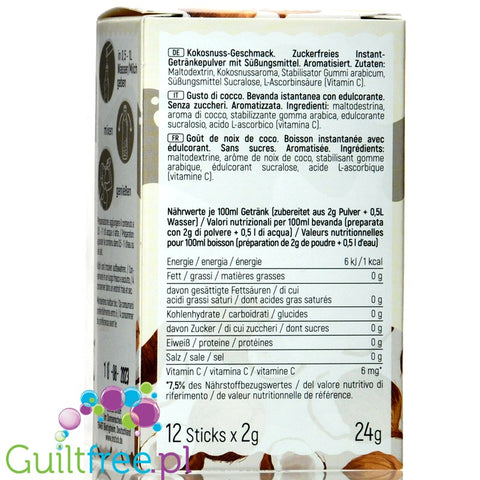 INSTICK Coconut sugar free instant drink 12 x 0,5L sugar free instant drink