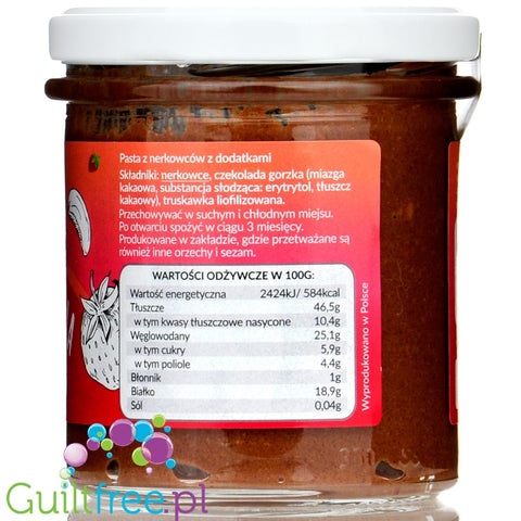 Krukam Truskanella, Czekopasta with Strawberries - cashew paste with dark chocolate & strawberries and no added sugar