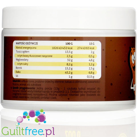 FitRec Powder Peanut & Chocolate - defatted peanut powder