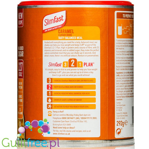 Slimfast Shake Powder Caramel  balanced meal shake with vitamins and minerals