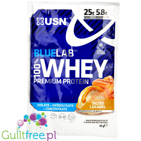 USN Blue Lab Whey Salted Caramel protein powder 33g