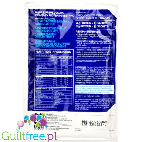 USN Blue Lab Whey Salted Caramel protein powder 33g