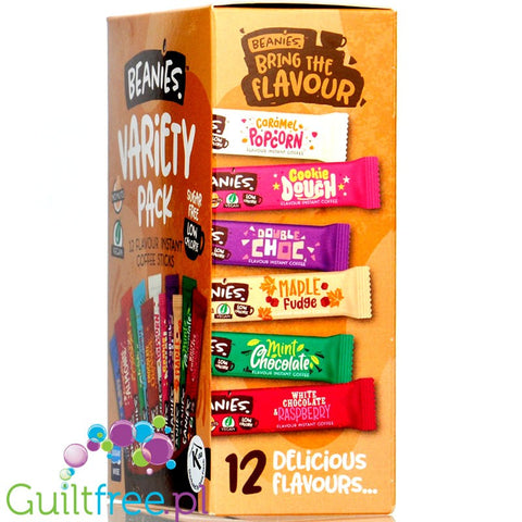 Beanies Variety Pack Stick Sachets instant flavored coffee 2kcal pe cup