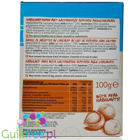 Damhert Praline Barres - lactose-free gluten-free bars in chocolate with praline filling