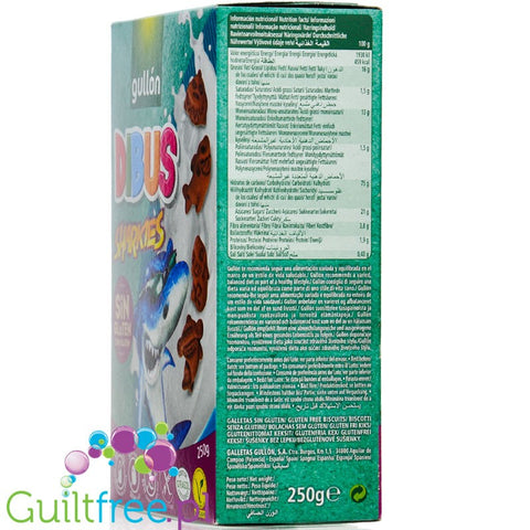 Gullón Dibus Sharkies - vegan, gluten & lactose free cocoa cookies