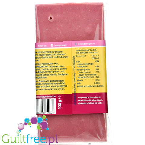 NOSUGARSUGAR Schokolade Himbeer-Joghurt 100g