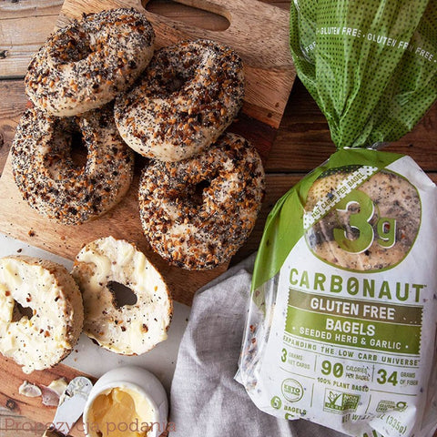 Carbonaut Low Carb Gluten Free Bagels, Seeded Herb & Garlic 5 bagels