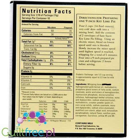 Sans Sucre Key Lime, No Sugar Added Low Fat Mouse