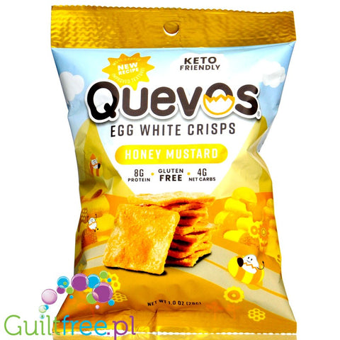 Quevos Keto Friendly Egg White Crisps, Honey Mustard 1 oz