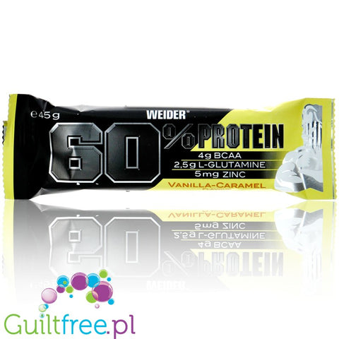 Weider - 60% Protein Bar, Vanilla Caramel, 27g protein & 167kcal
