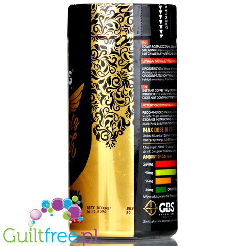 GBS Angel's Touch instant flavored coffee with caffeine boost, New York Cheesecake