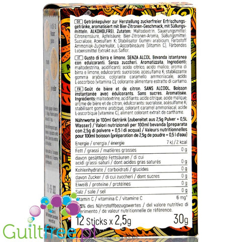 INSTICK Radler Sticks (Beer & Lemon) sugar free instant drink