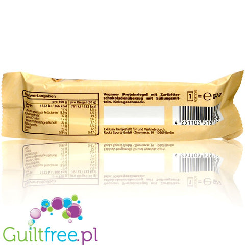 Rocka Nutrition No Whey Bar Butter Cookie  - vegan protein bar without sweeteners