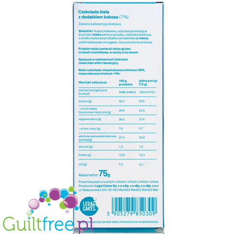 Legal Cakes - Cloud Nine - Premium Protein Chocolate - 75g