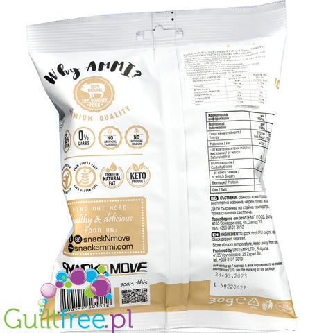 AMMI Porky Poprind Salt & Pepper 30g carb free keto pork rinds