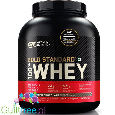 Optimum Nutrition, Whey Gold Standard 100%, Double Rich Chocolate, 5LBS